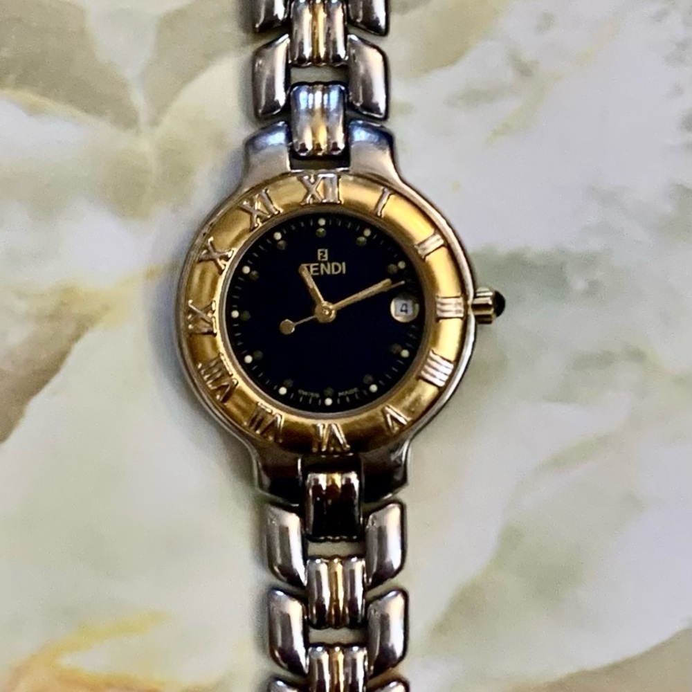 Fendi Vintage Women's Gold and stainless steel two tone watch. Pre-owned